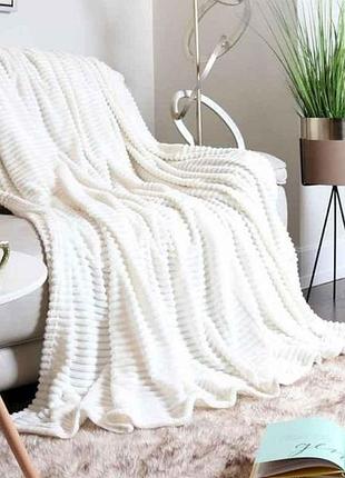 Плед 180*200 микрофибра арт.006-43 молочный тм colorfulhome