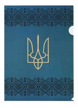 Папка-уголок a4 синий ukraine decor, вышиванка bm.3971-68 тм buromax