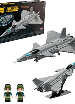 Детский конструктор - истребитель chengdu j-20 qman 23011 "военный самолет истребитель с военными"