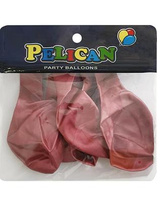 Кульки pelican ' ( см), хром бордовий, 5шт/уп