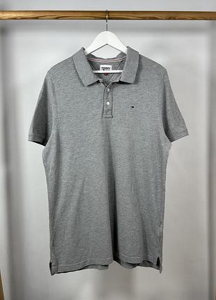 Tommy hilfiger jeans gray красиве базове поло оригінал розмір xl