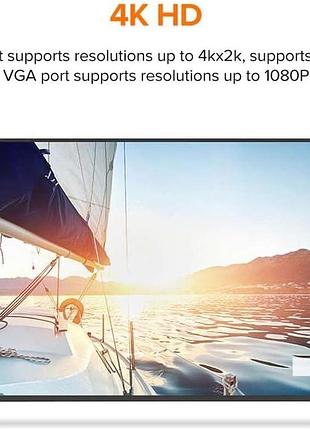 Usb-хаб ugreen usb type c to hdmi + vga converter (white) ( ) 4