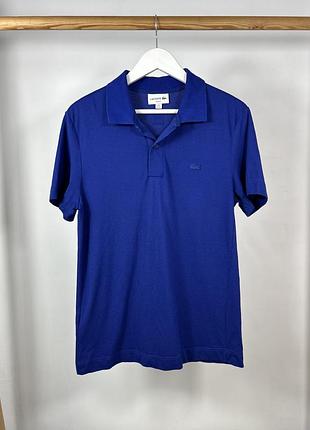 Lacoste slim total blue шикарне поло з гарним базовим дизайном розмір м