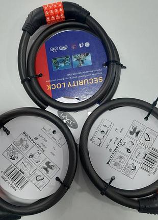 Замок велосипедний кодовий 12мм тросовий ( )