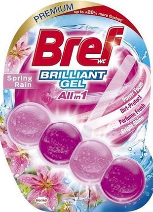 Туалетний блок bref блискучий гель весняний дощ 42 г тм bref