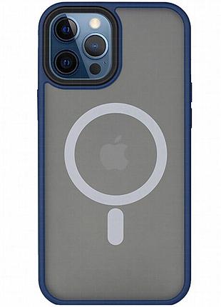 Tpu+pc чехол metal buttons with magnetic fit для apple iphone 14 pro max (6.7") синий / navy blue