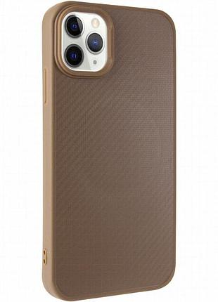 Tpu чехол carbon protective with magnetic fit для apple iphone 12 pro / 12 (6.1") coffee