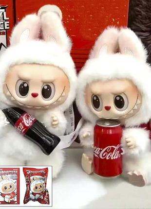 Лабубу labubu білий coca cola см, в пакеті і подарунковій коробці ( )