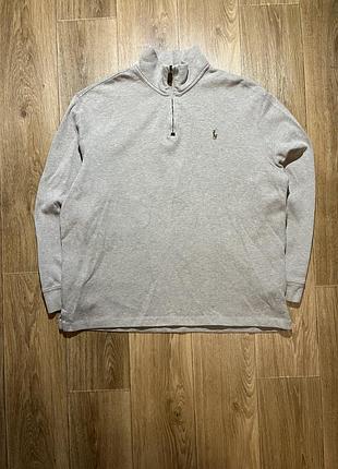 Кофта polo ralph lauren 1/4 zip, бежева, розмір xl