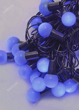 Шарики 18мм led, 7м+ переходник синий