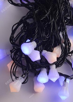 Фигурки led, "диамант", 7м + переходник желто-синий