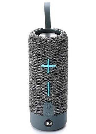 Портативная колонка bluetooth tg619c с rgb подсветкой, speakerphone, радио, grey тм tg
