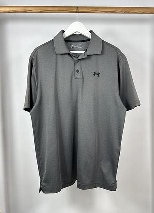 Ua under armour heatgear gray якісне зносостійке поло розмір l