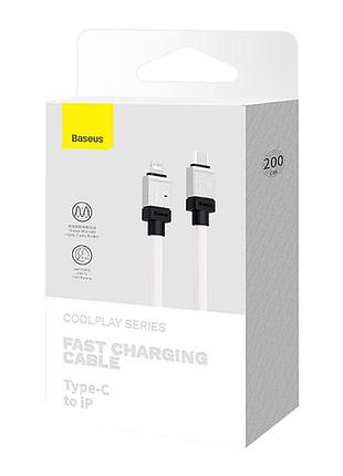 Кабель baseus coolplay series fast charging cable type-c to ip white ( ) 2