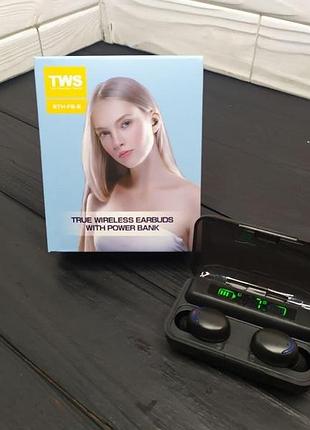 Беспроводные bluetooth наушники tws bth-f-5 2000 мач черные (100)