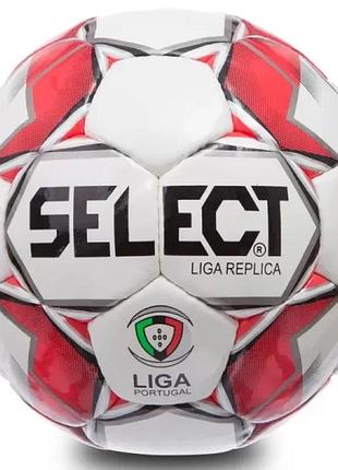 Мяч футбольный select liga replica №5 (pu ламинированный, 5 подкладочных слоев, сшит вручную)