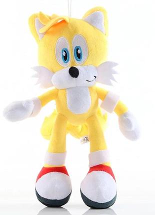 М'яка іграшка sonic сонік ікс ліс тейлз 28 см жовтий із двома хвостами