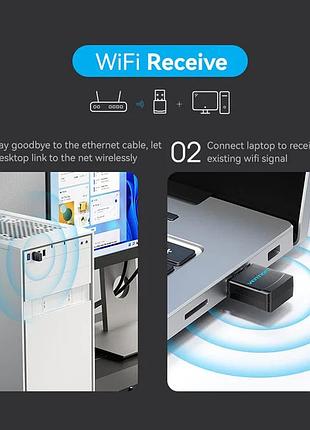 Адаптер vention usb wi-fi dual band adapter. black ( ) ( ) 3