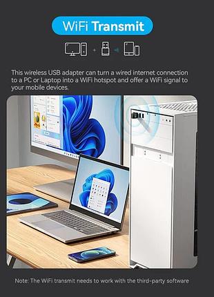 Адаптер vention usb wi-fi dual band adapter. black ( ) ( ) 5
