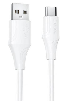 Кабель hoco bien silicone charging data cable type-c white ( )