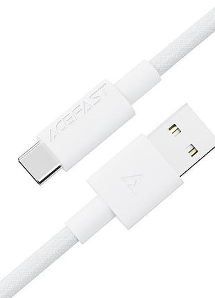 Кабель acefast usb-a to usb-c braid charging data cable white ( )