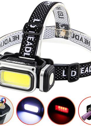 Фонарь налобный ), waterproof,, зу type-c, магнит, box