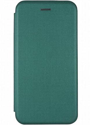 Кожаный чехол-книжка classy для motorola edge 50 зеленый