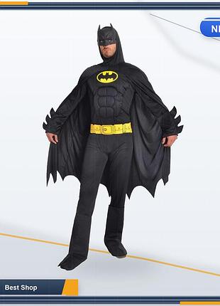 Карнавальный костюм бэтмена batman dark knight для взрослых ciao черный, размер xl, маска и плащ на хэллоуин