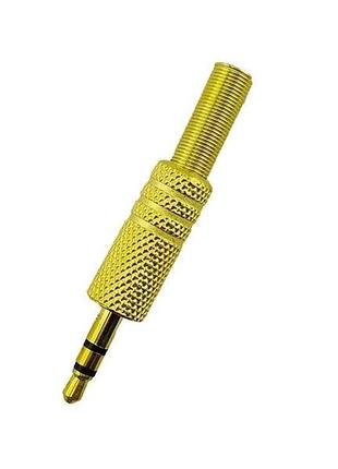 Переходник 3,5 minijack aux (папа) 2pin металл с пружиной тм gerlax