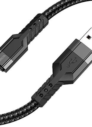 Кабель hoco usb to ip.,., nylon, aluminum connectors, black ( )