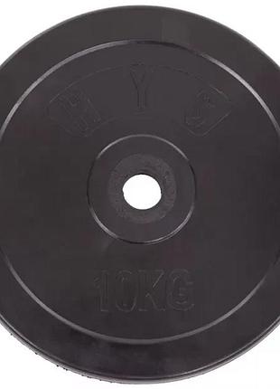 Блины (диски) для штанги, грифа, гантелей обрезиненные gа-1445-15k, 30 мм 15 кг, цвет черный