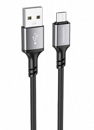 Дата кабель borofone bx83 famous usb to microusb 2.4a (1m) black