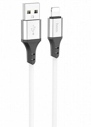 Дата кабель hoco x86 spear usb to lightning (1m) white