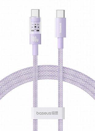 Дата кабель baseus gem fast charging type-c to type-c 100w (1m) (p10373000111) nebula purple