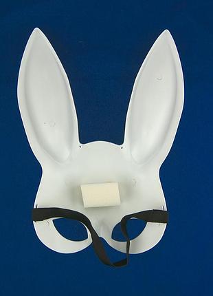 Маска кролик playboy lux (белая) 3