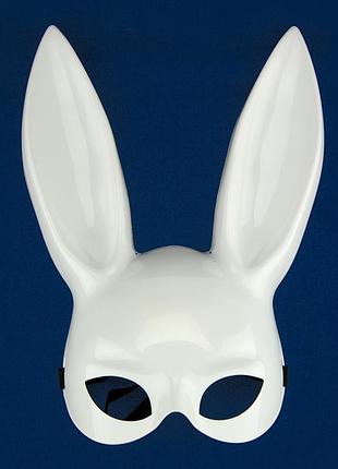 Маска кролик playboy lux (белая) 4