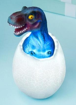 Дитячий світильник sunroz 3d dinosaur lamp лампа-нічник "динозаврик у яйці" з пультом дк (60)