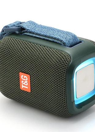 Bluetooth-колонка с rgb подсветкой, speakerphone, радио, green