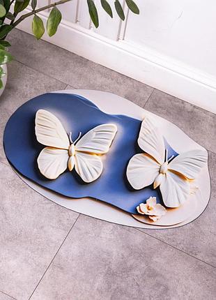 Килимок для ванної кімнати з 3d-ефектом hover bloom 58*38 см діатомітовий синій hp-42-36 5