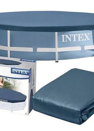 Тент для бассейна intex 28030 ø305 см защитная крышка пвх для каркасного бассейна