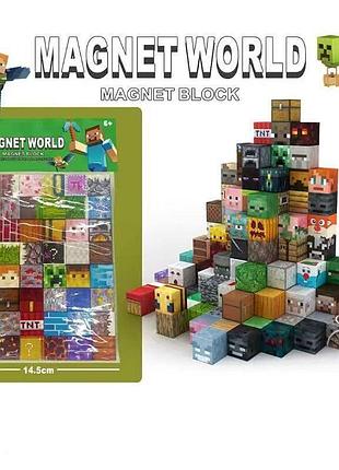 Магнитный конструктор майнкрафт minecraft 48 элементов, ребро кубика: 2 см, в пакете l 001-15 b