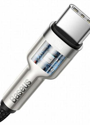 Дата кабель baseus cafule metal type-c to type-c 100w (2m) (catjk-d) черный 4