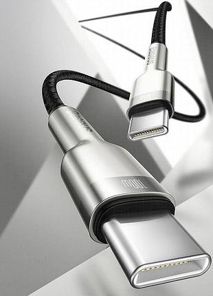 Дата кабель baseus cafule metal type-c to type-c 100w (2m) (catjk-d) черный 5