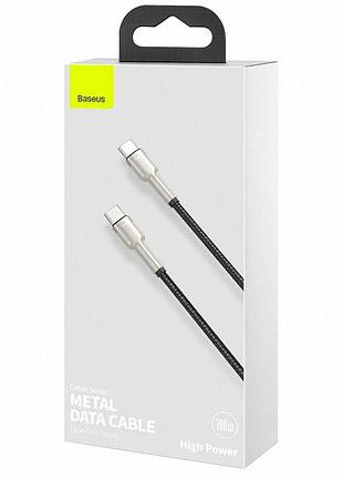 Дата кабель baseus cafule metal type-c to type-c 100w (2m) (catjk-d) черный 6