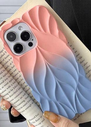 Tpu чехол leaf для apple iphone 14 pro (6.1") pink / blue 2