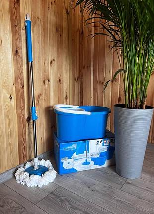 Швабра с ведром круглая easy mop швабра и ведро с отжимом + коробка (25)