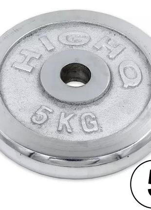 Блины (диски) для штанги, грифа, гантелей хромированные ga-1450-5p, 52 мм 5 кг