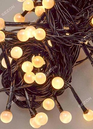 Жемчуг led, 5м+ переходник, теплый белый