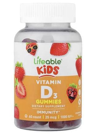 Lifeable kids vitamin d3 25 mcg (1,000 iu) 60 жевательных конфет