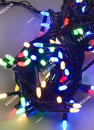 Рис led, черный провод, мульти